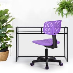 Homy Casa IWC Purple Ergonomic Office Chair with Colorful PU Casters and Nylon Base Open Box