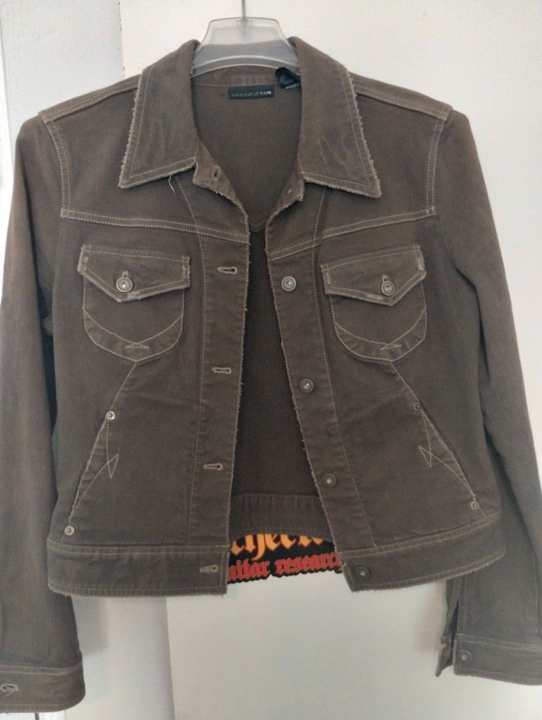 DKNY Women's Distressed Jean Jacket