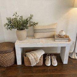 ✨ Stunning Rustic White Farmhouse  Bench✨