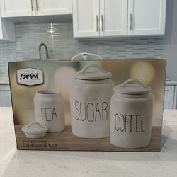 Ceramic Containers - Tea, Coffee, Sugar Rae Dunn Inspired