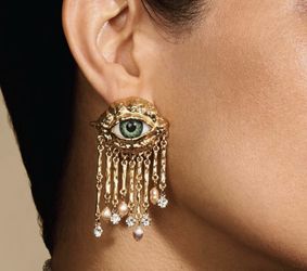 Green eye Earrings & Ring Set