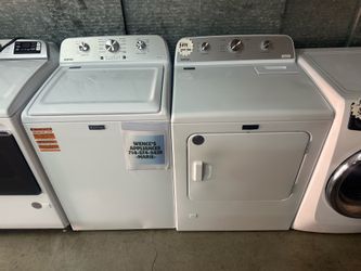 WHITE MAYTAG TOP LOAD WASHER & GAS DRYER