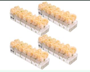 12 clear acrylic rectangular centerpieces
