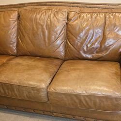 Middleton Genuine Leather Sofas With Nailhead Trim