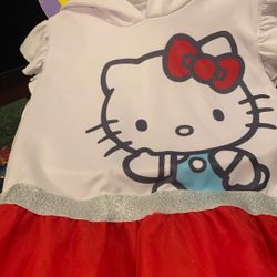 Sanrio Hello Kitty Dress With Hood and Bow Size 6