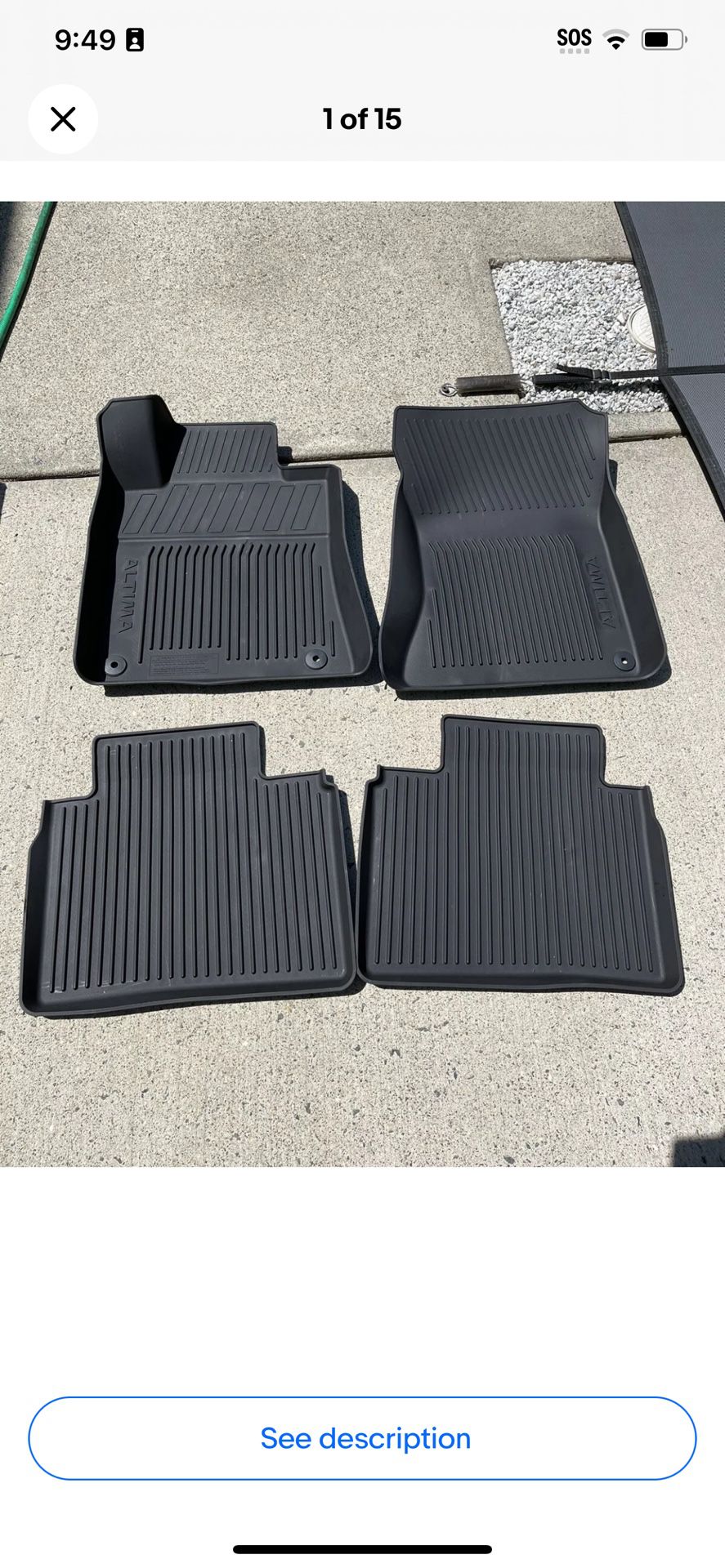 Nissan Altima OEM Rigger Floor Mats With High Wall