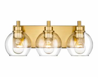 3-Light Brushed Gold Vanity Light