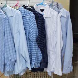 10 Camisas De Vestir Para Caballero Seminuevas  L Y X Large También Tengo Sudaderas Y Playeras Para El Trabajoe Nada Más Caro Que $10