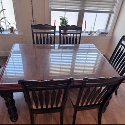Wood Table - 6 Chairs