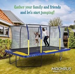 Machrus Upper Bounce 9' X 15' Gymnastics Style, Rectangular Trampoline Set with Premium Top-Ring