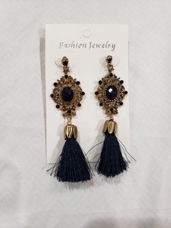 New dangle earrings blue tassel jewelry