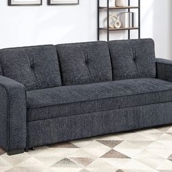 Sofa Bed Dark Grey Chenille fabric, New Especial price