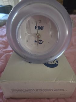 vintage 2000 HBO and Cinemax promotional desk clock in its original packaging.