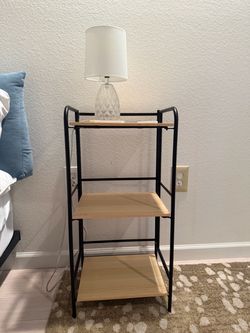 3-Tier Side Table with Decorative Lamp