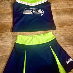Little Girls Seahawk Cheer Outfit Size 5/6