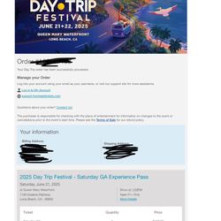 Saturday day trip ticket 