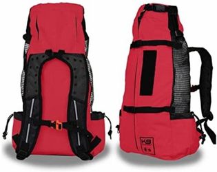 K9 Sport Sack Air Forward Facing Backpack Dog Carrier Red Black w/ Booster Sz. M
