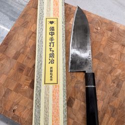 🔥 UNICORN: Takeda NAS Gyuto 210mm - Custom handle Ebony / Black Buffalo Horn with Silver spacer