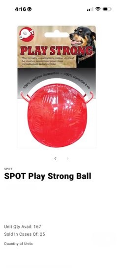 SPOT Play Strong Rubber Dog Ball