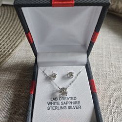 White Sapphire Sterling Silver Set