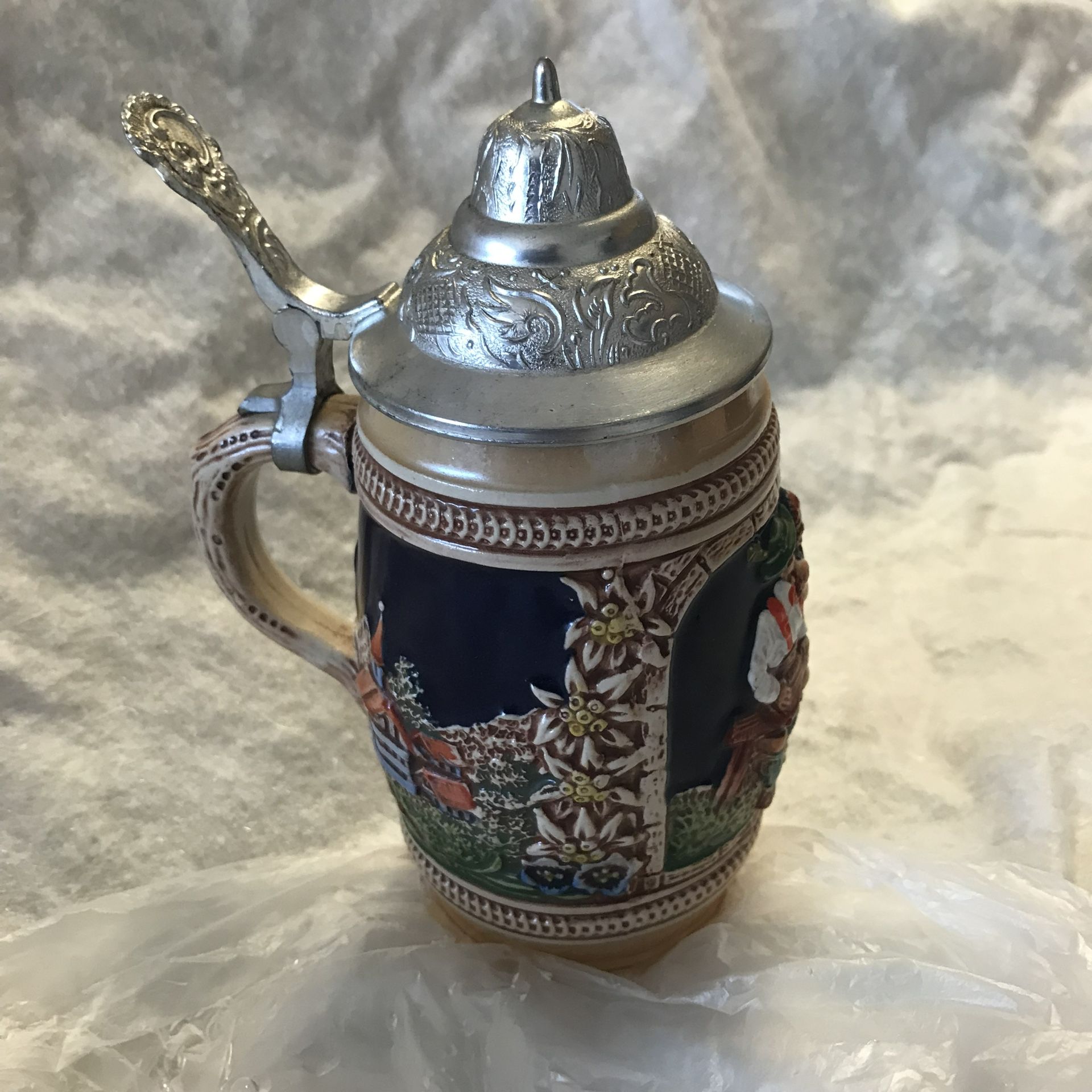 German Beer Stein, 6 1/2” Tall, Various Colors