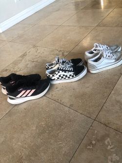 2 pair girls Vans size 3.5 + Adidas size 4 girl’s - Sold together for $4 each = $12 total in HB, OC