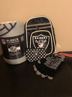 Oakland Raiders fleece blanket coin purse crossbody gloves