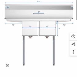 Koolmore Stainless Steel 2 compartment Sink NSF Certified