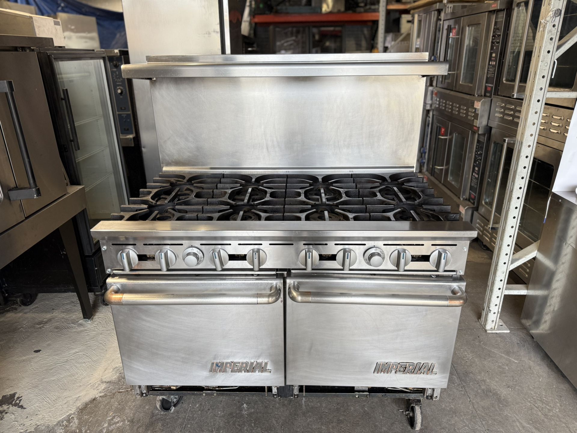 Imperial 8 Burner Gas Range , Stove W/2 Oven Below - Used Restaurant EQUIPMENT