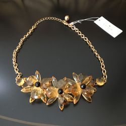Kate Spade Gold-Plated Blooming Brilliant Flower Statement Necklace New with tag