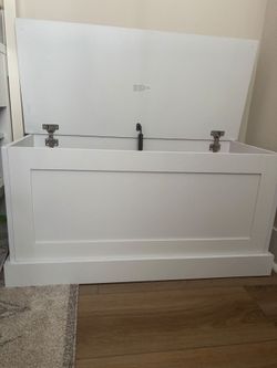 White wood chest