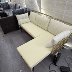 New Outdoor Patio Wicker Sectional Sofa 