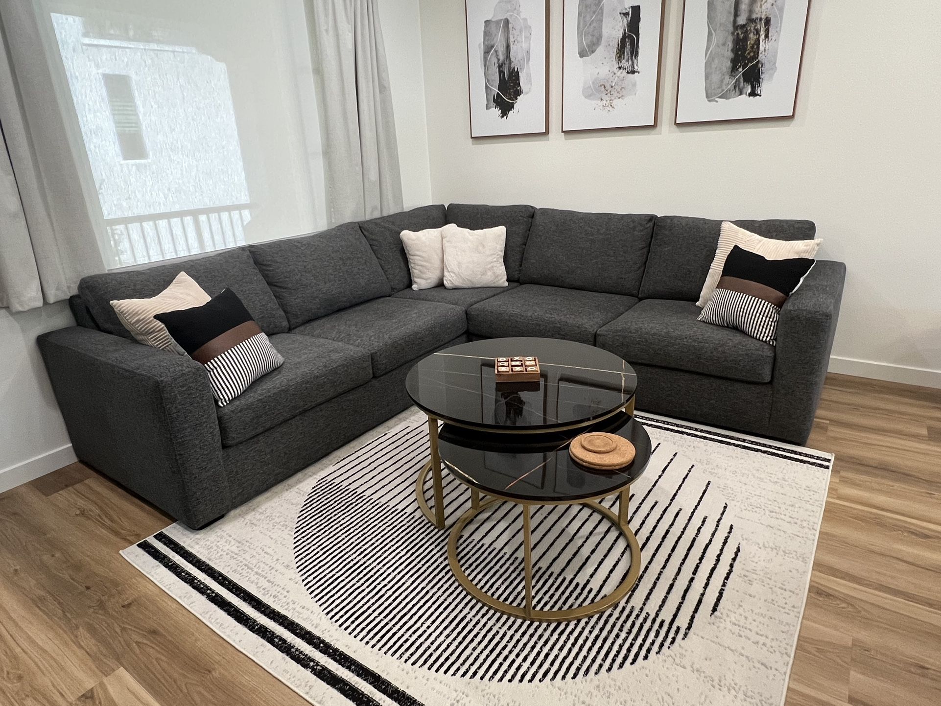 Like New - Living Spaces L-Shaped Sectional Couch