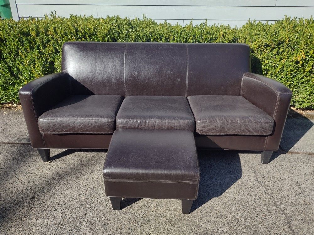 IKEA Dark Brown Leather Couch