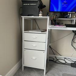 60” Long Office Desk with File Cabinets & Power Outlets
