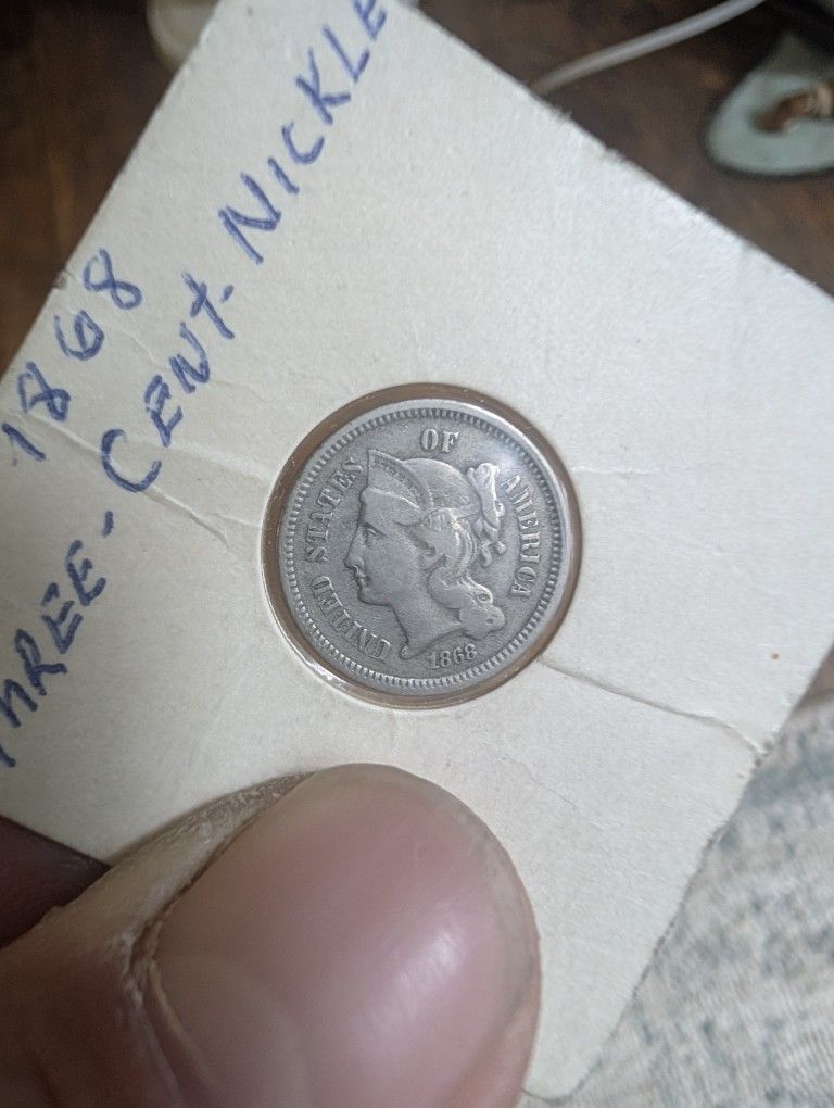 Vintage Coins 1868 Three Cent Nickel 3CN Civil War Era US Coin