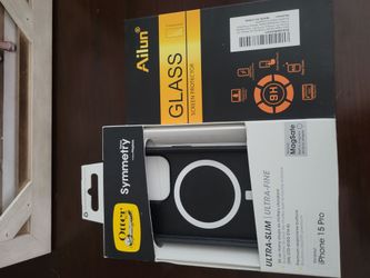 New Otter box iPhone 15 Pro protector and 3 pack screen protector.