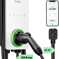 Autel MaxiCharger Level 2 EV Charger up to 40Amp, 240V, Indoor/Outdoor Fast Electric Vehicle Charging Station with Flexible 25-Foot Cable, NEMA 14-50 