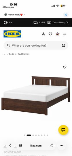 SONGESAND Bed Frame IKEA Queen with slated base