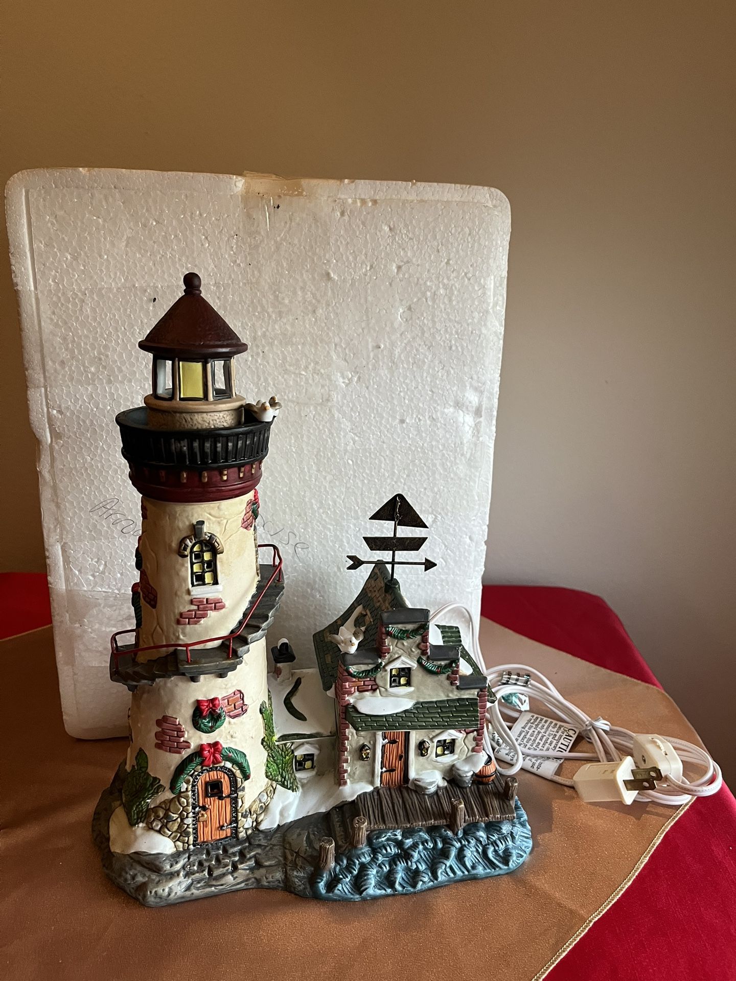 Christmas 🎄 Lighthouse with Fishing Cottage