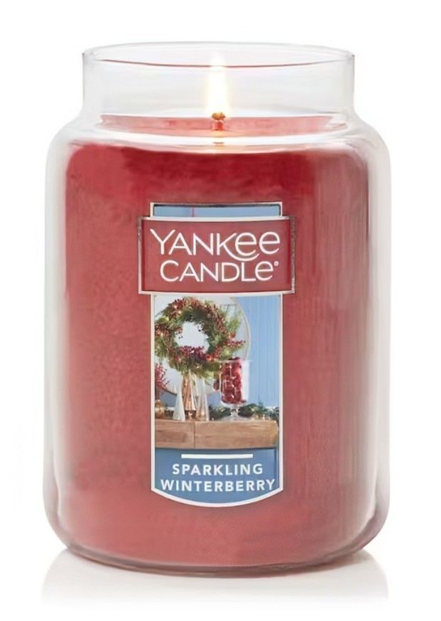 Yankee Candle Large Jar Candle 22 Oz - SPARKLING WINTERBERRY