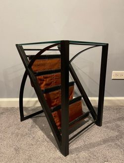 Vintage Side Table With Magazine Racks