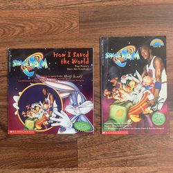 Set of 2 Space Jam Scholastic Books With Michael Jordan 1996
