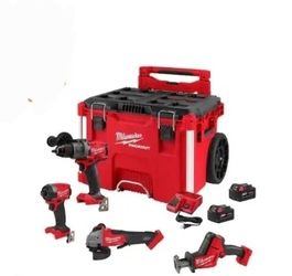 4pc Tool Combo Kit M18 Milwaukee Fuel With Rolling Packout Base, New, Financing Available 