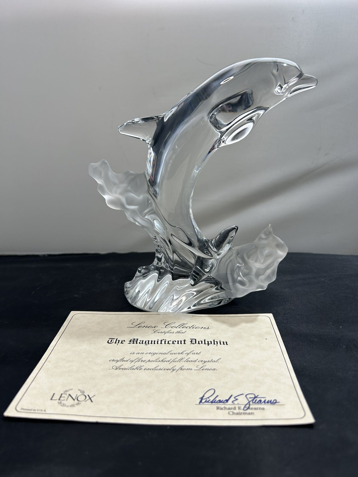 The Magnificent Dolphin Lenox Crystal with Frosted Vintage from the 90’s