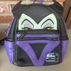 Used Disney's Maleficent Faux Leather Cosplay Women's Double Strap Shoulder Backpack
