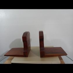 Vintage Wood Bookends 7"×5"  - EB