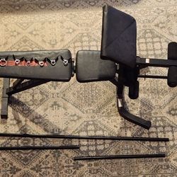 Complete Bench And Rack Set With Over 200lbs In Weights And More!