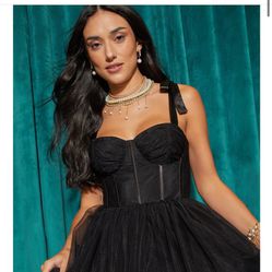Brand New Black Corset Prom Dress