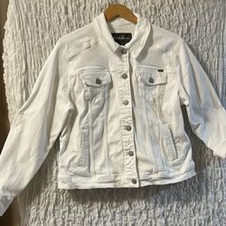 Eddie bauer white denim cheap jacket